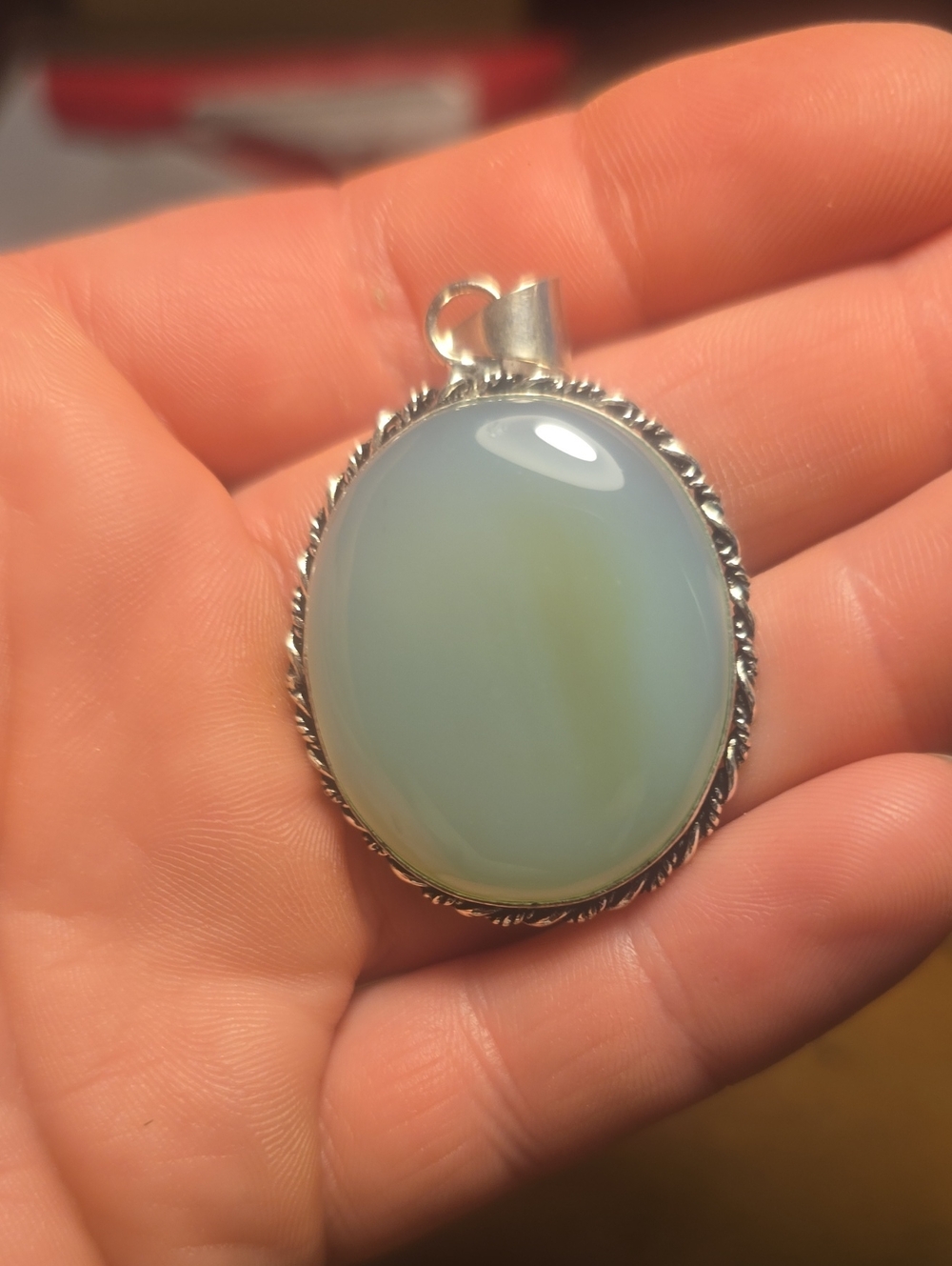 Aqua Chalcedony Pendant.